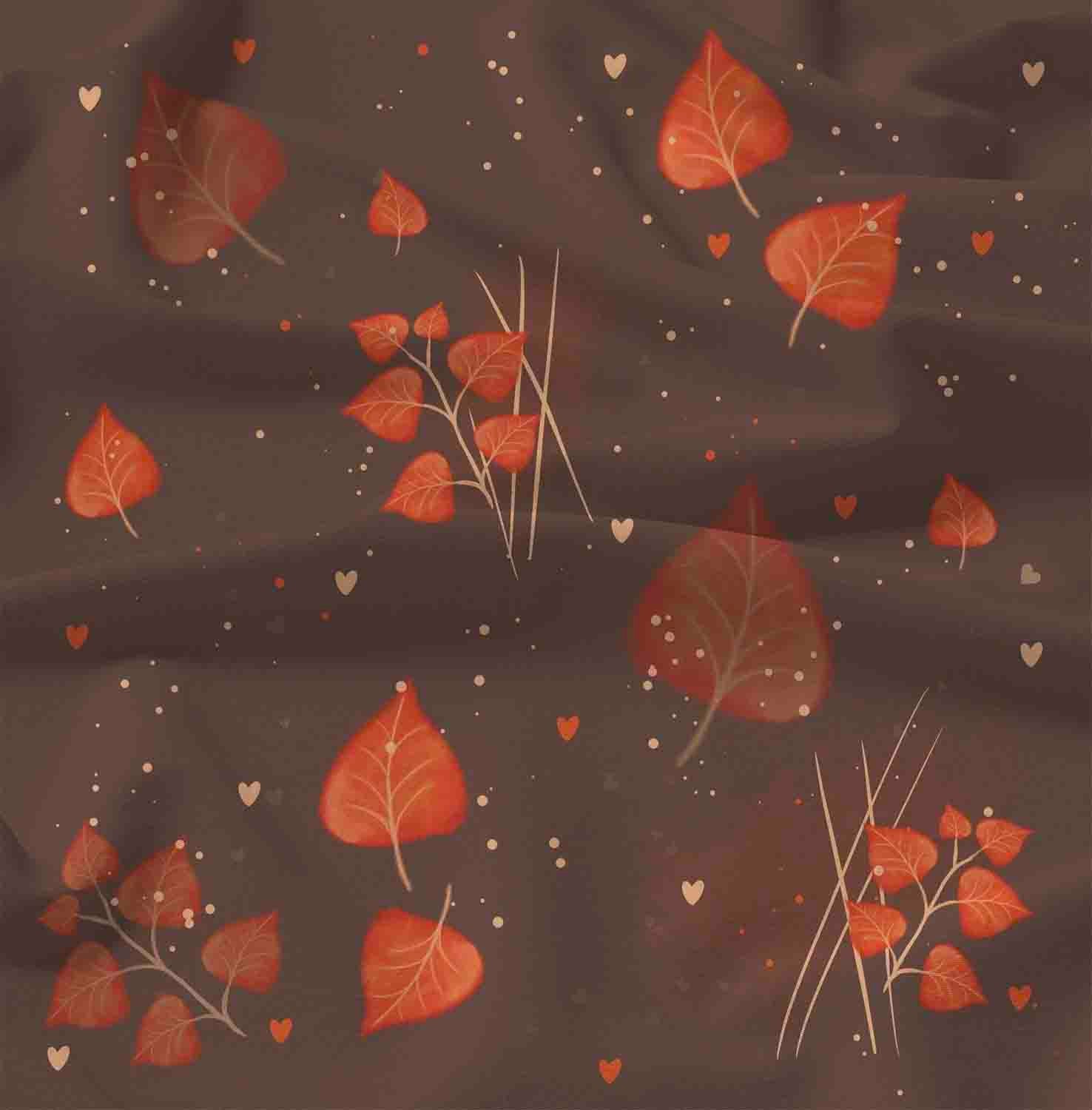 Braun Blätter Stoff Eigenproduktion